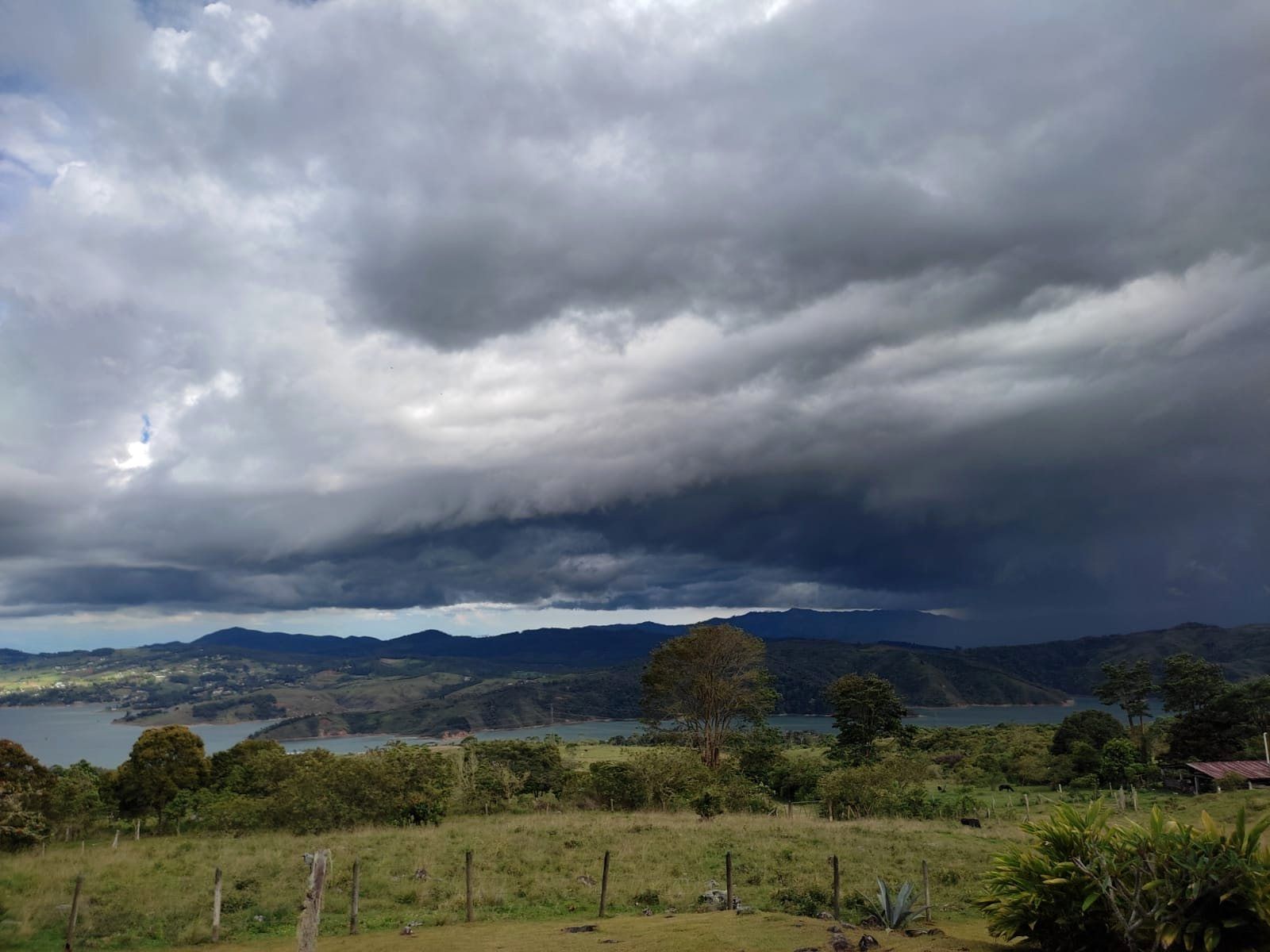 Storm clouds rolling in over the lake